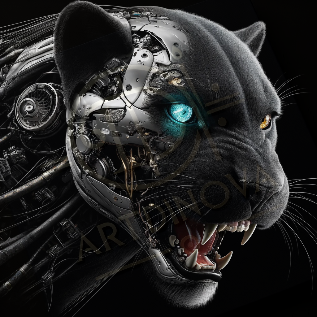 The Cybernetic Panther - Oil Painting