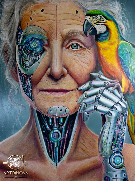 Sagesse Synthétique - Peinture à l'huile - Exposée au Grand Palais du 19 au 22 février 2025.
